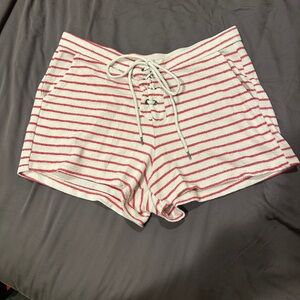 AERIE Striped Red and White Women's Shorts